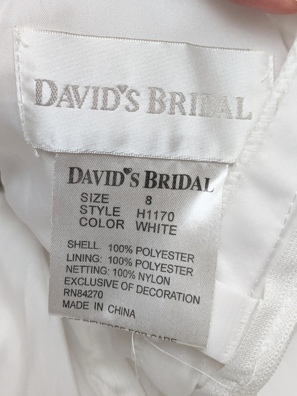David's Bridal White Embroidered Girls Formal Dress Size 8 - Picture 10 of 10